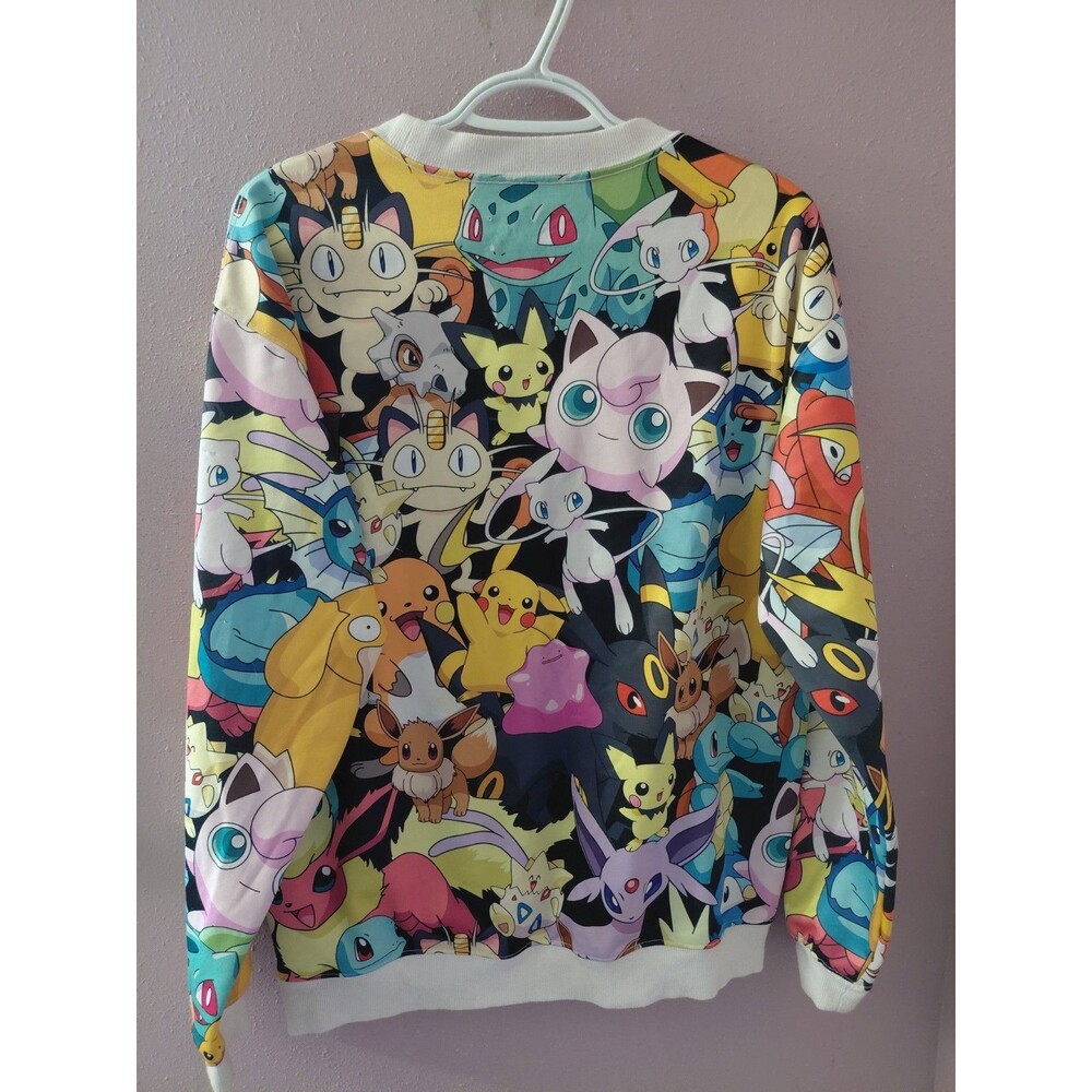 Pokemon All Over Print Sweatshirt Unisex Size Large Flaws - Picture 4 of 9